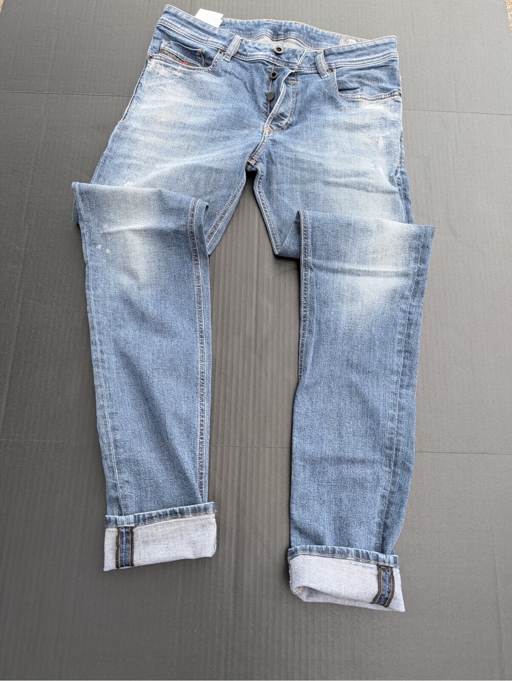 Diesel Industries Sleenker Slim Skinny Selvedge Button Fly Jeans W33 L34 Super!